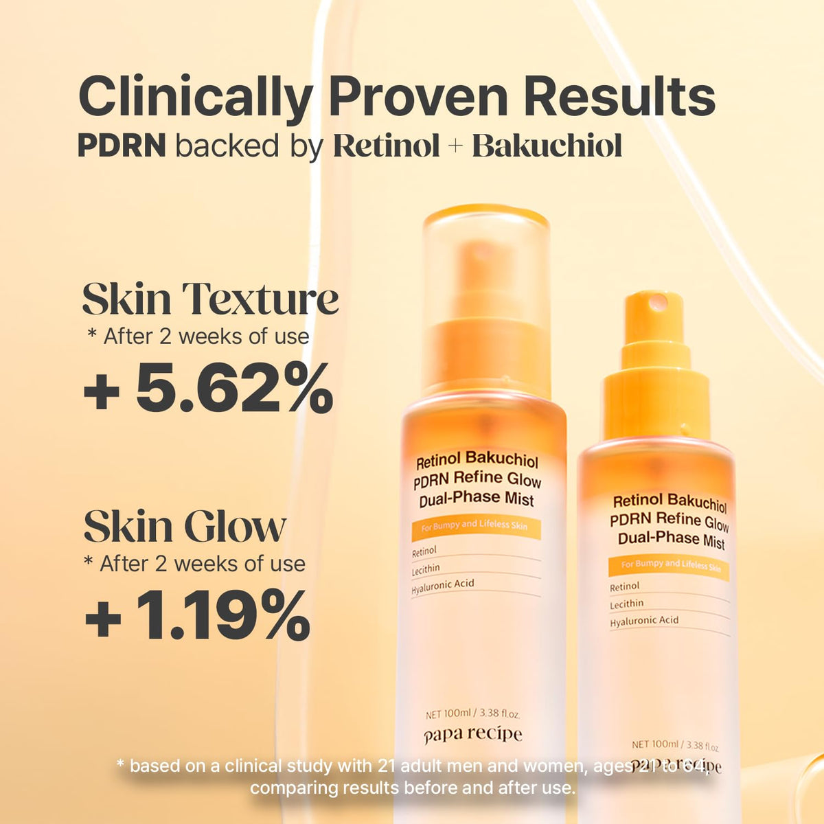 Papa Recipe Retinol Bakuchiol PDRN Refine Glow Dual Phase Mist 100 ml