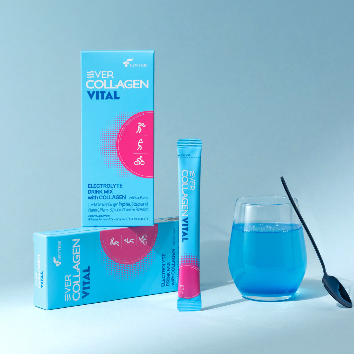 Ever Collagen Vital Electrolytes Drink Mix with Collagen, 6.7g x 10 Sticks