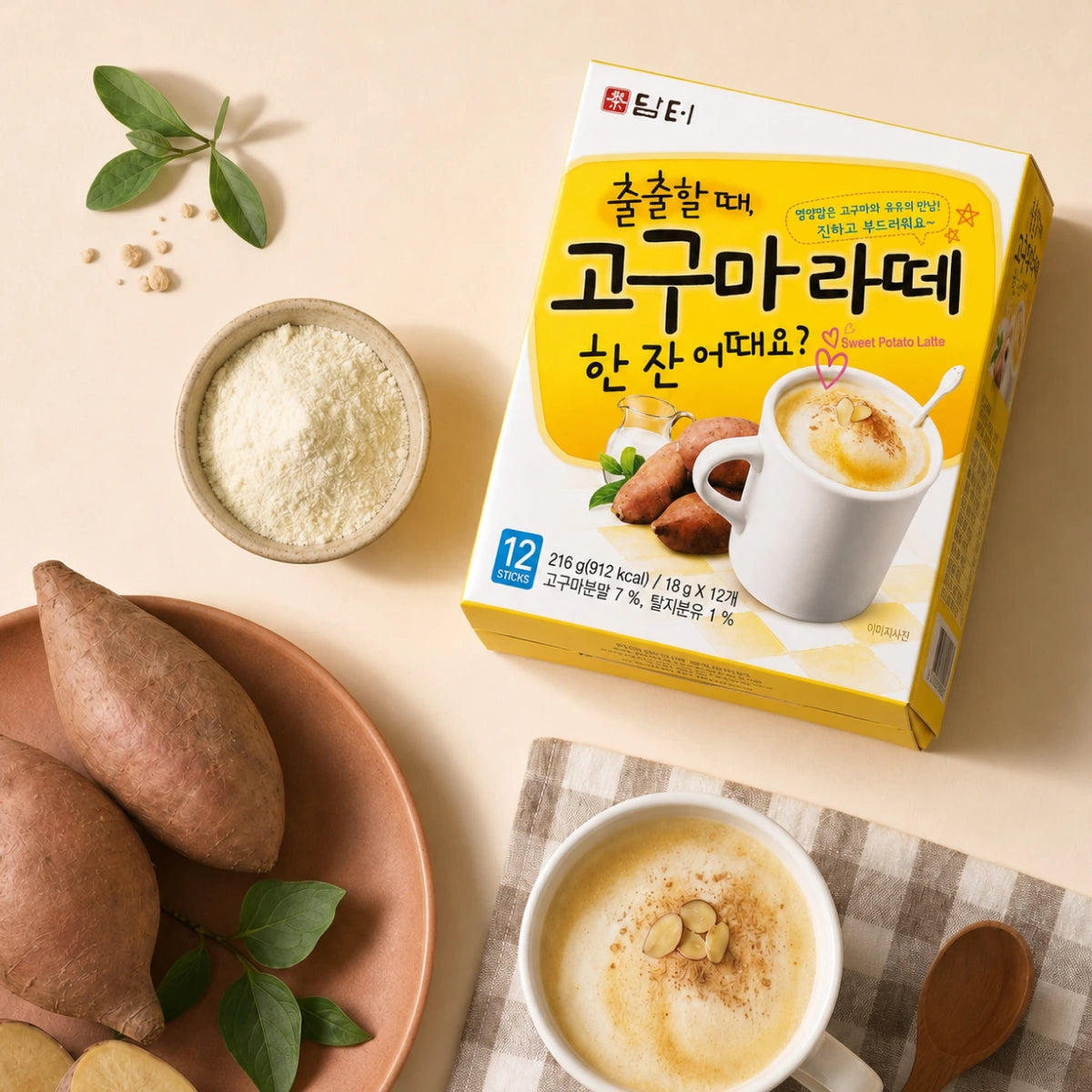 Damtuh Sweet Potato Latte (18 g x 12 Sicks)