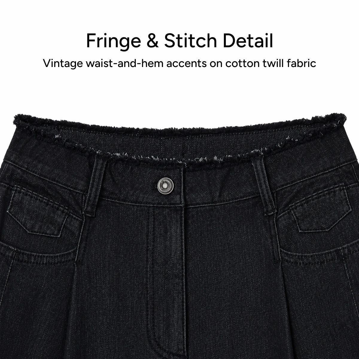 DEVEROTTA Dodo Bird Stitch Fringe Wide-Leg Denim Pants