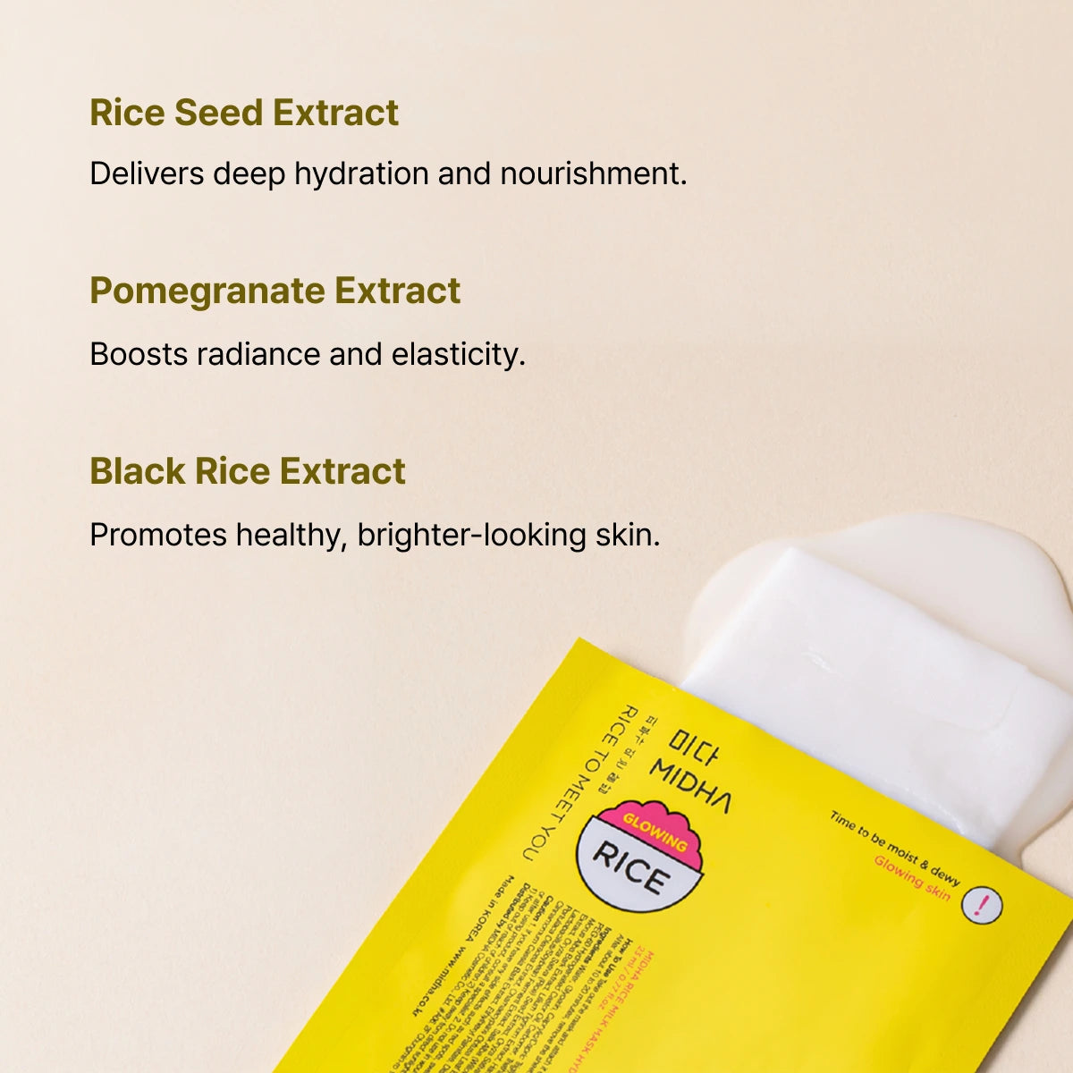 MIDHA Rice Milk Mask Hydro Glowing (23ml*5ea)