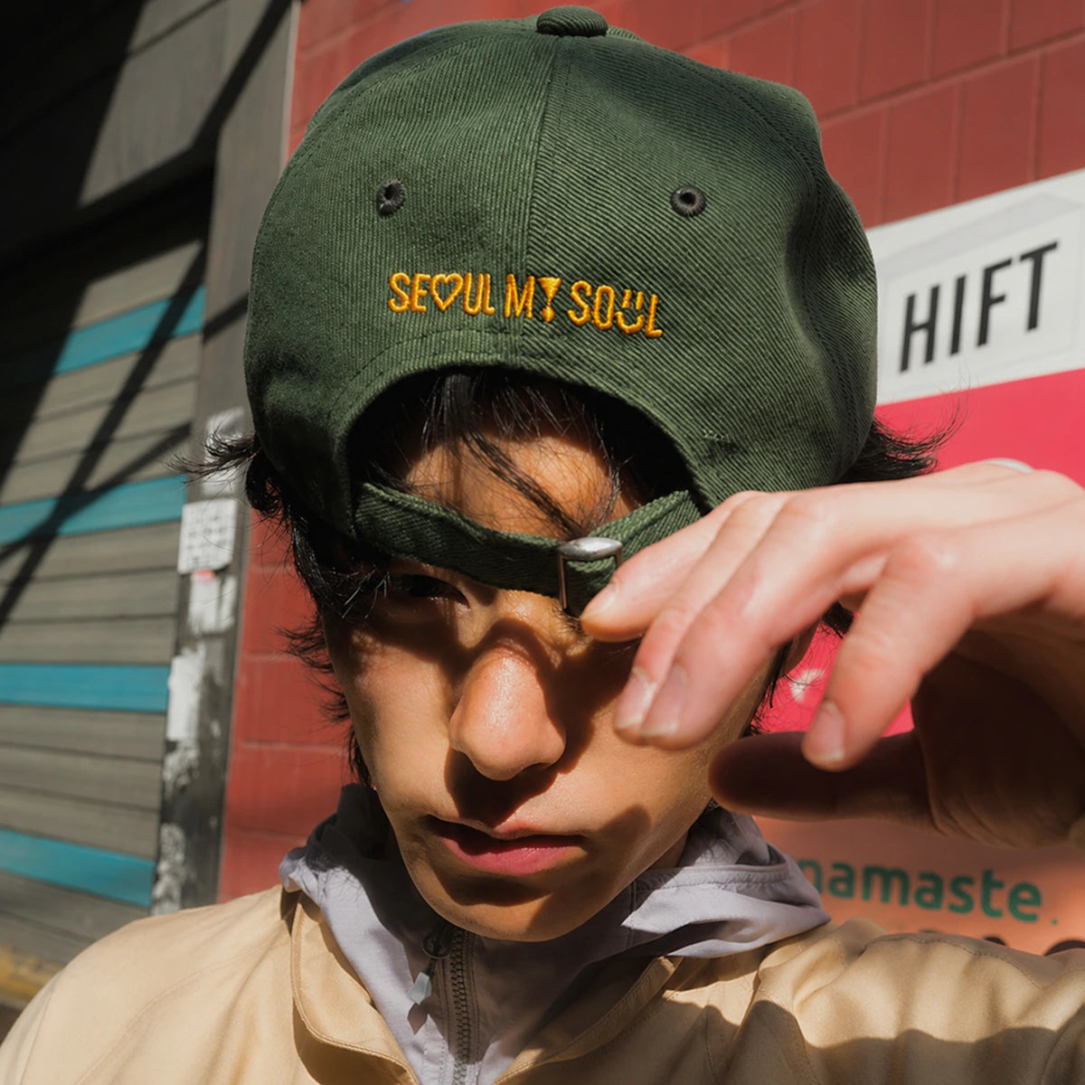 ENM X Seoul Vintage Washed Ball Cap (Beige)