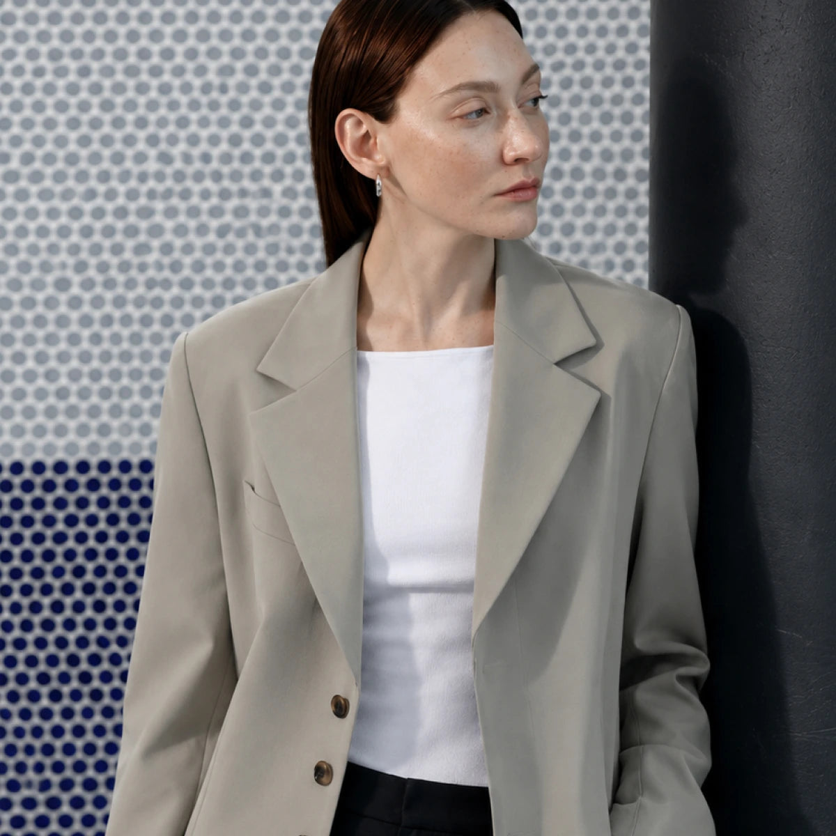 LENEDIFIE Wool-Blend Silhouette Jacket