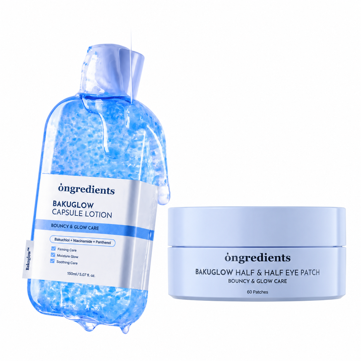 ongredients BakuGlow Eye & Face Duo (BakuGlow Half & Half Eye Patch+Bakuglow Capsule Lotion 150ml)