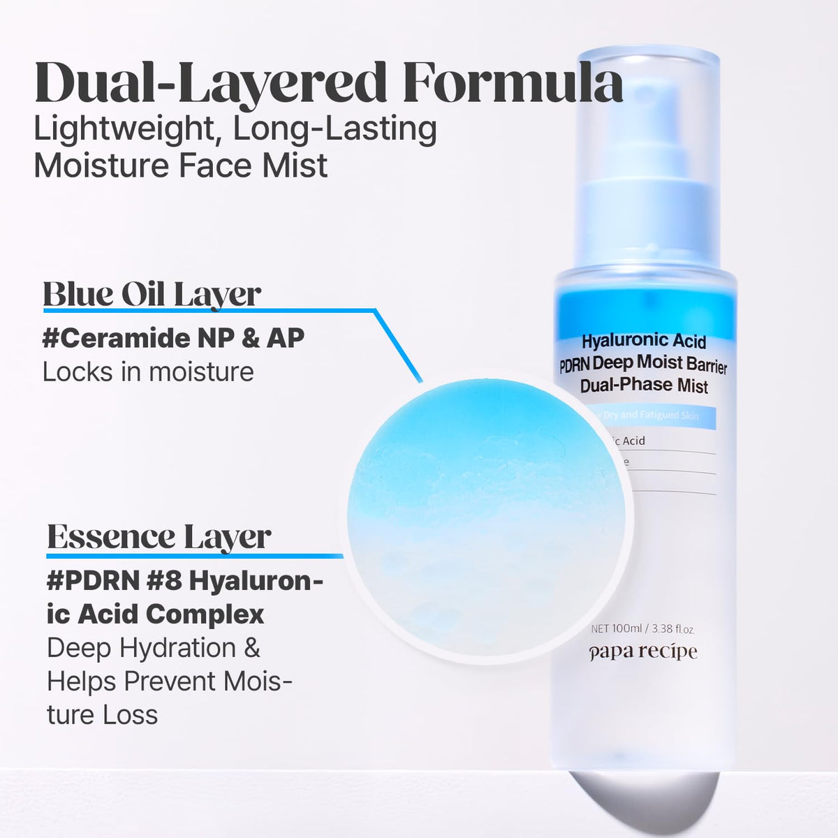 Papa Recipe Hyaluronic Acid PDRN Deep Moist Barrier Dual Phase Mist 100 ml