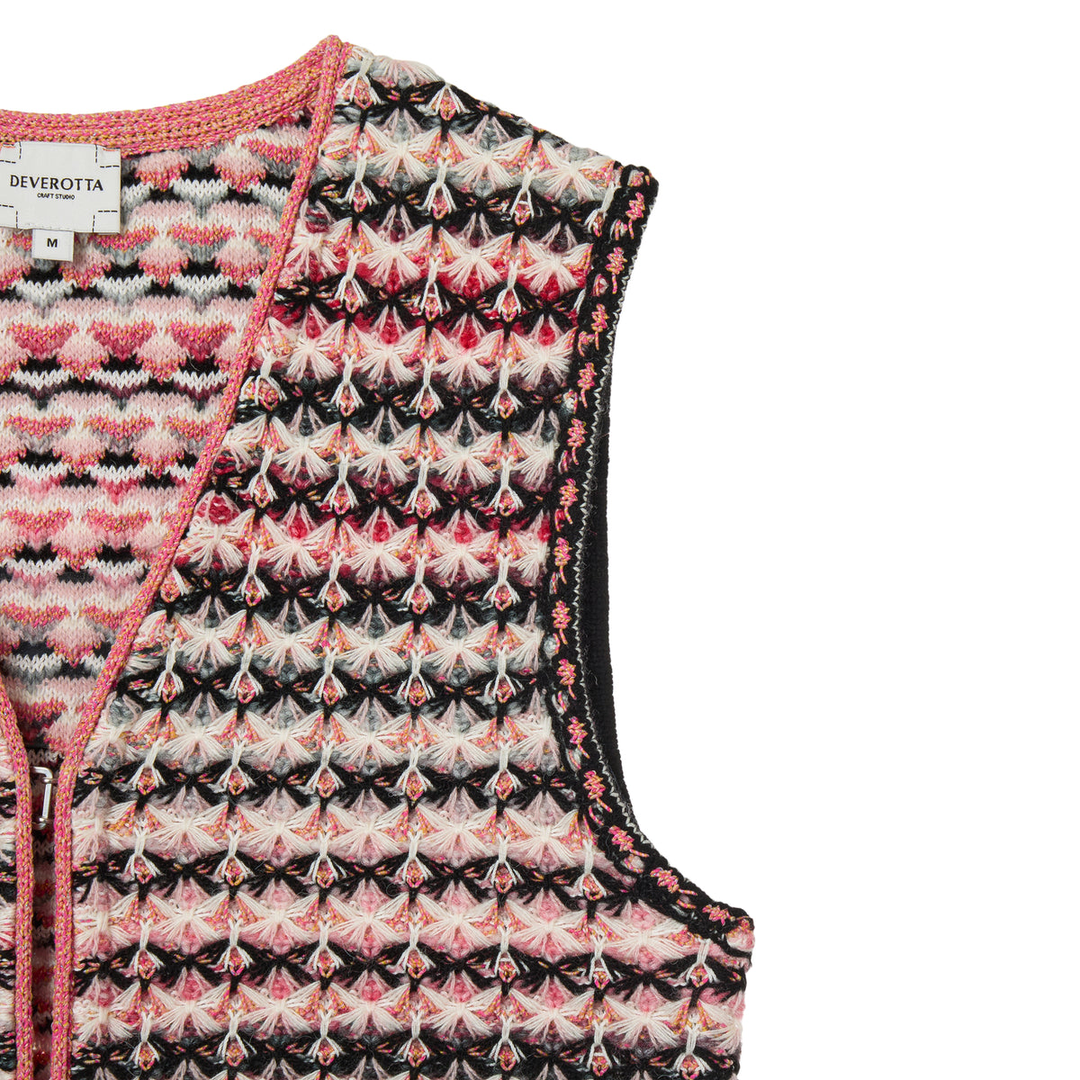 Deverotta Craft Artisan Knit Vest Pink Orange