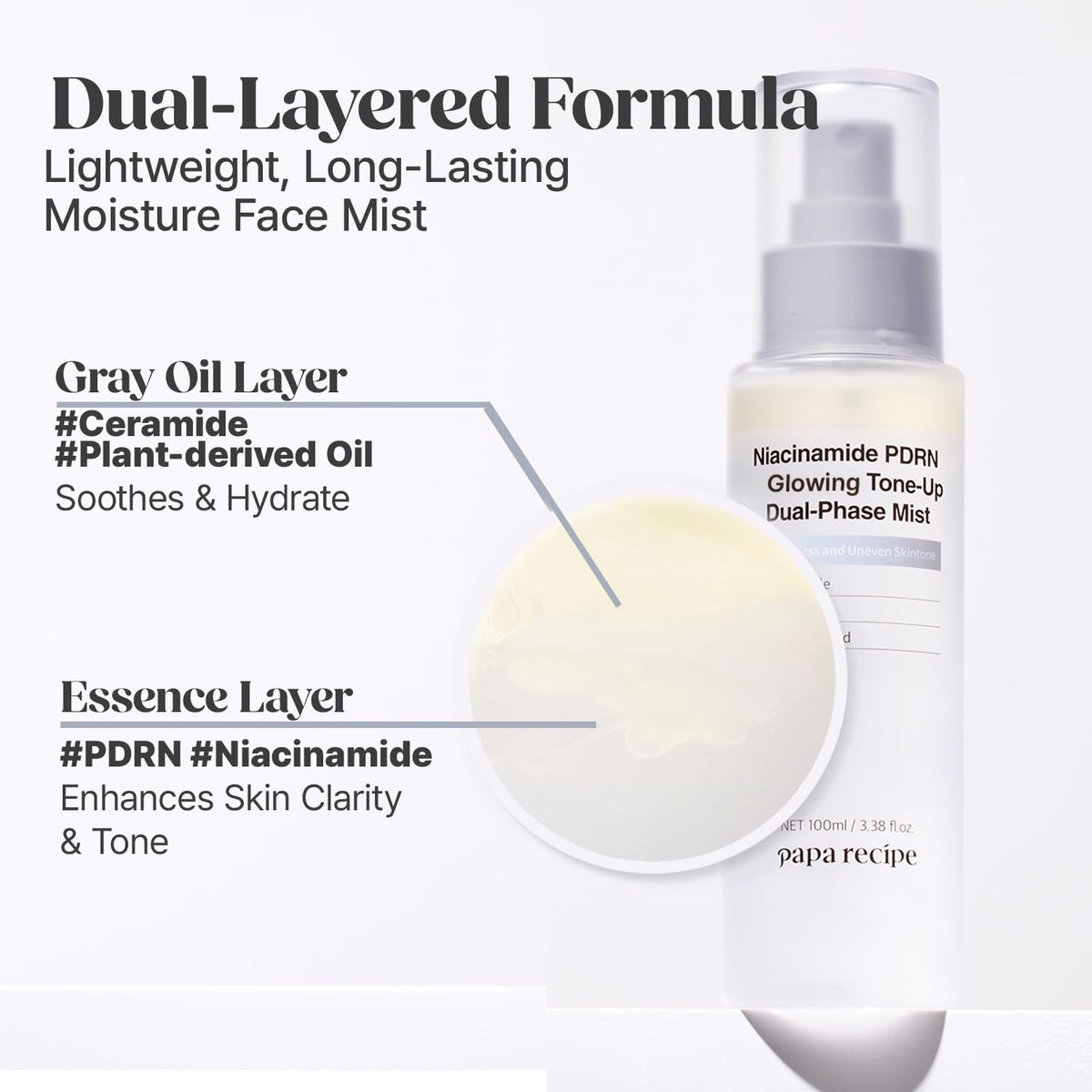 Papa Recipe Niacinamide PDRN Glowing Tone-Up Dual-Phase Mist 100 ml