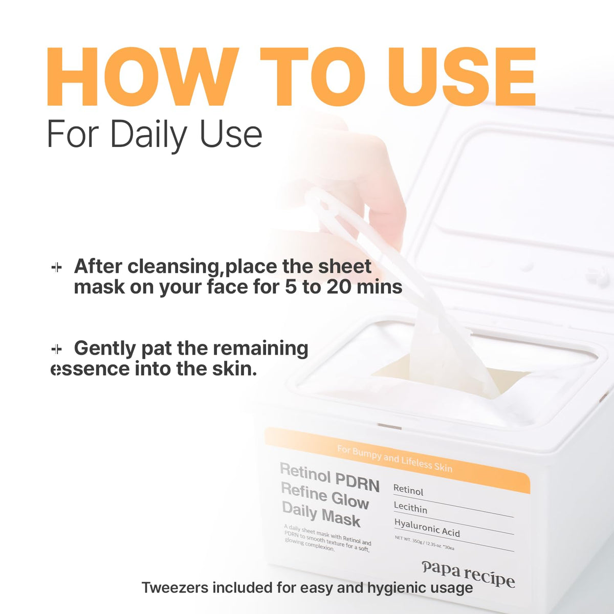 Papa Recipe Retinol PDRN Refine Glow Daily Mask 30 Sheets