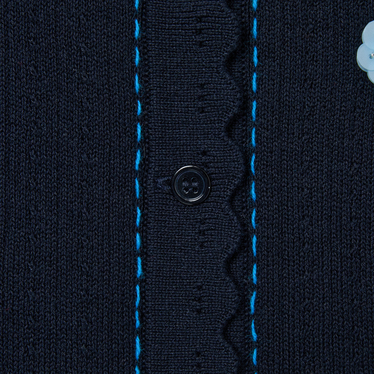 Deverotta Dodo Applique Flower Rib Cardigan