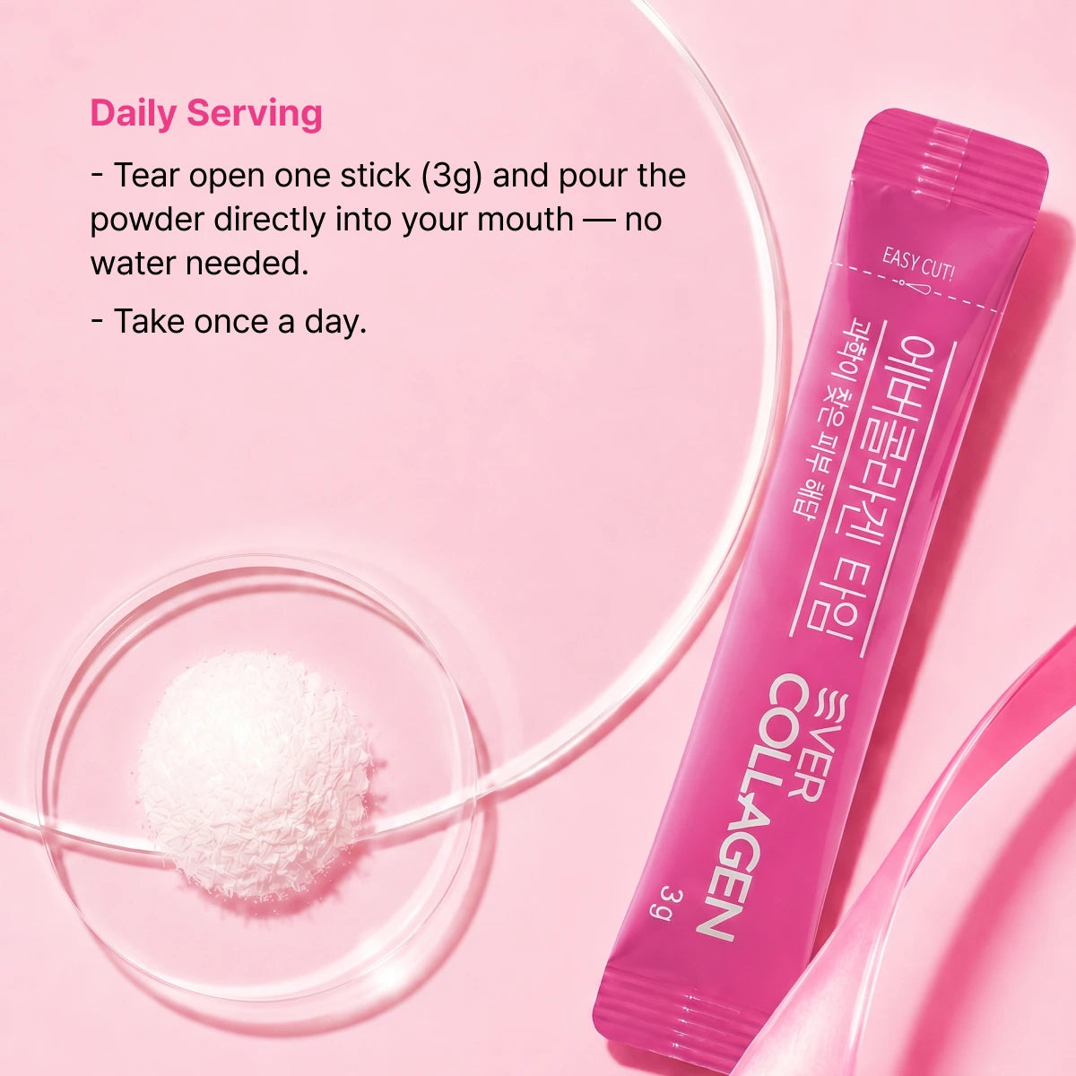 Ever Collagen Time Low Molecular Collagen Peptides Powder Stick, 3g x 10 Sticks