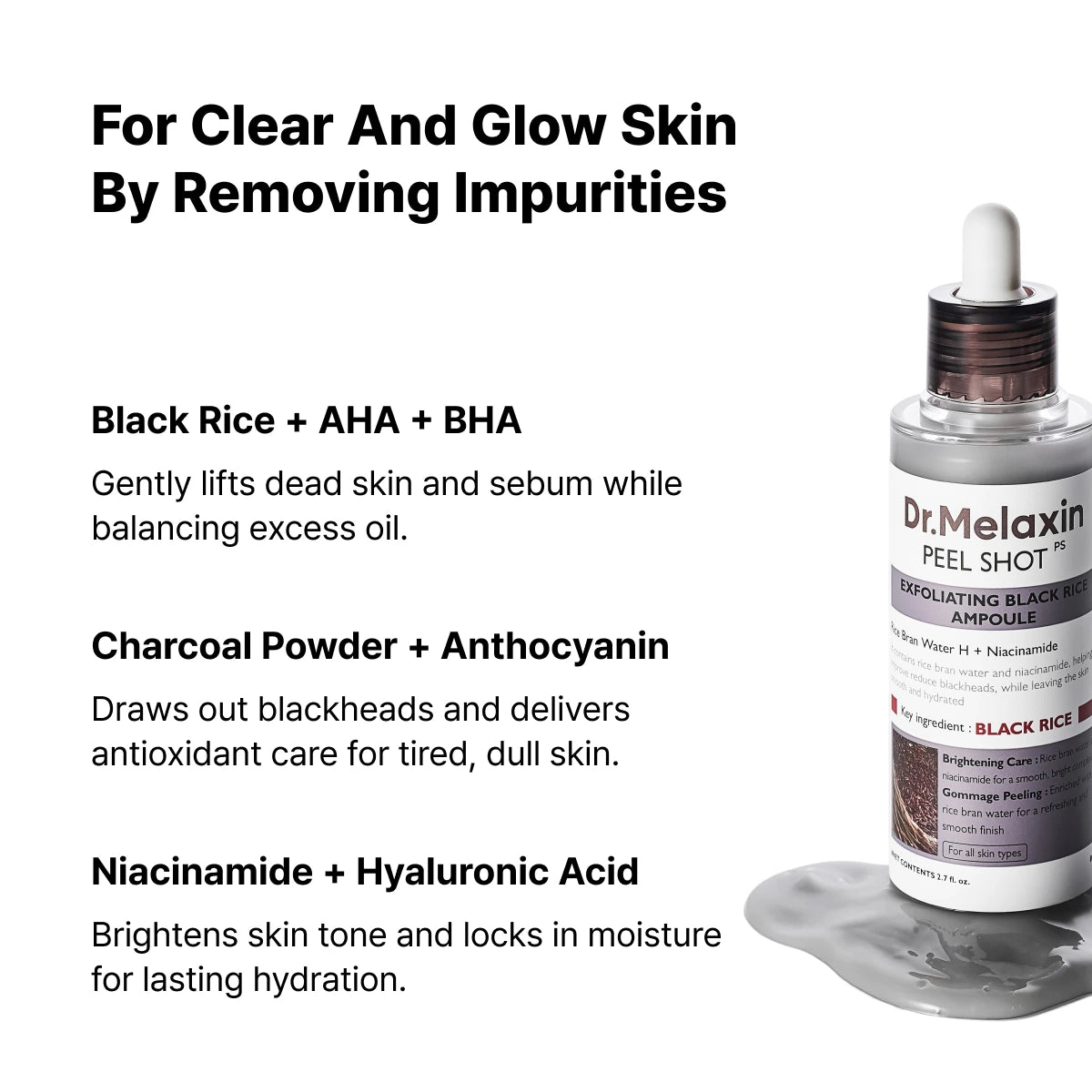 Dr. melaxin Peel Shot Exfoliating Black Rice Ampoule