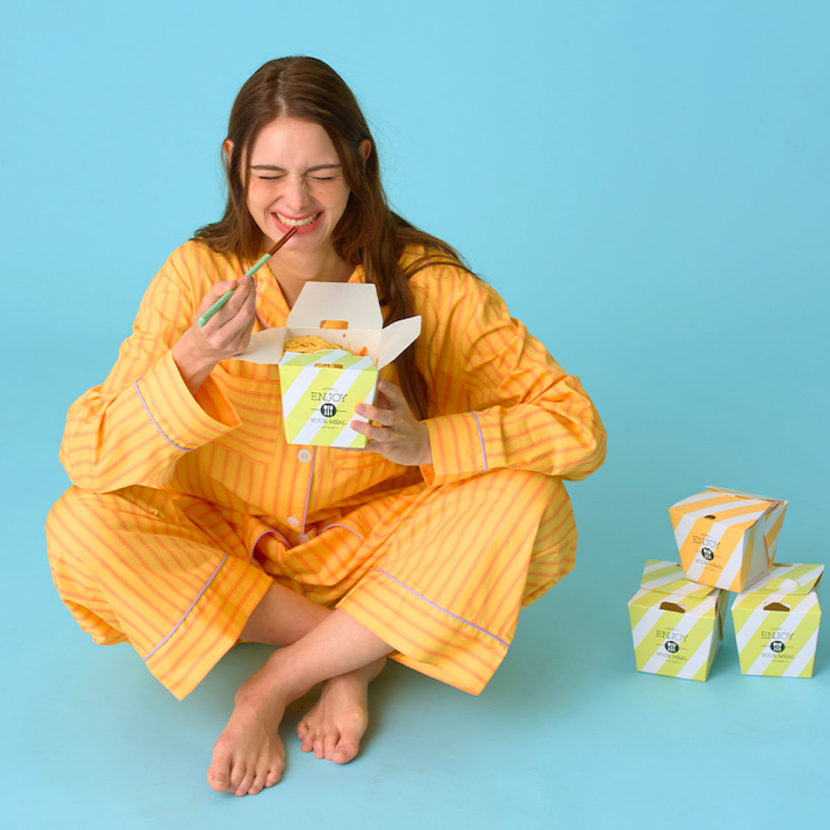 nareun Brezm Cotton Long Pajama Set