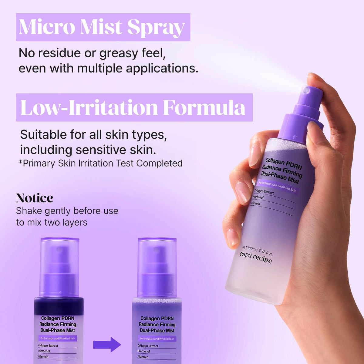Papa Recipe Collagen PDRN Radiance Firming Dual Phase Mist 100 ml