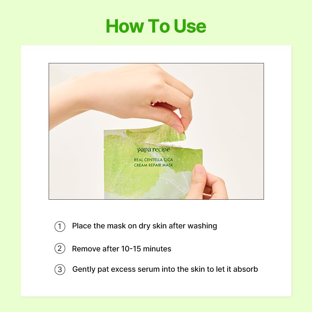 Papa Recipe Real Centella Cica Cream Repair Mask 10 Sheets