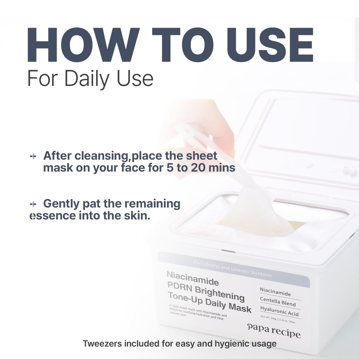 Papa Recipe Niacinamide PDRN Brightening Tone-Up Daily Mask 30 Sheets