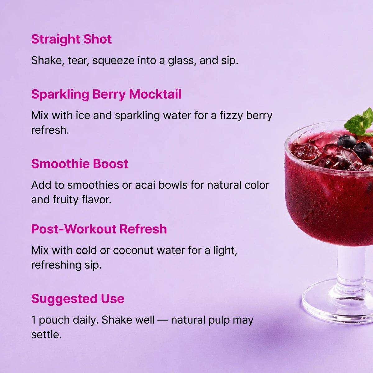 FRUTRIP Vegan Super Berry Shot- Multi-Vita 7 Berries Mix (100ml X 10 pouches/box)