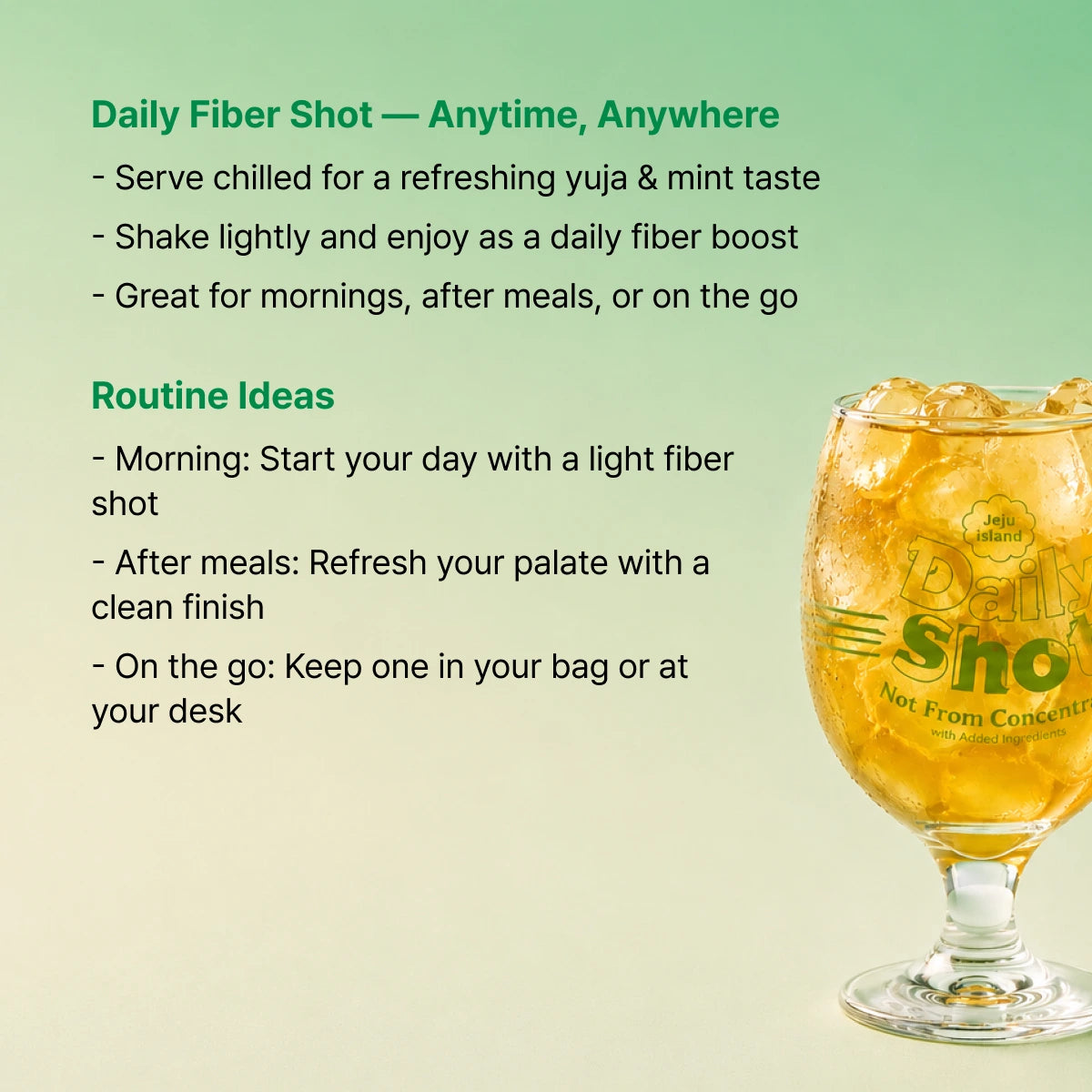 FRUTRIP Vegan Fiber Daily Shot- Yuja and Mint (100ml X 10 pouches/box)