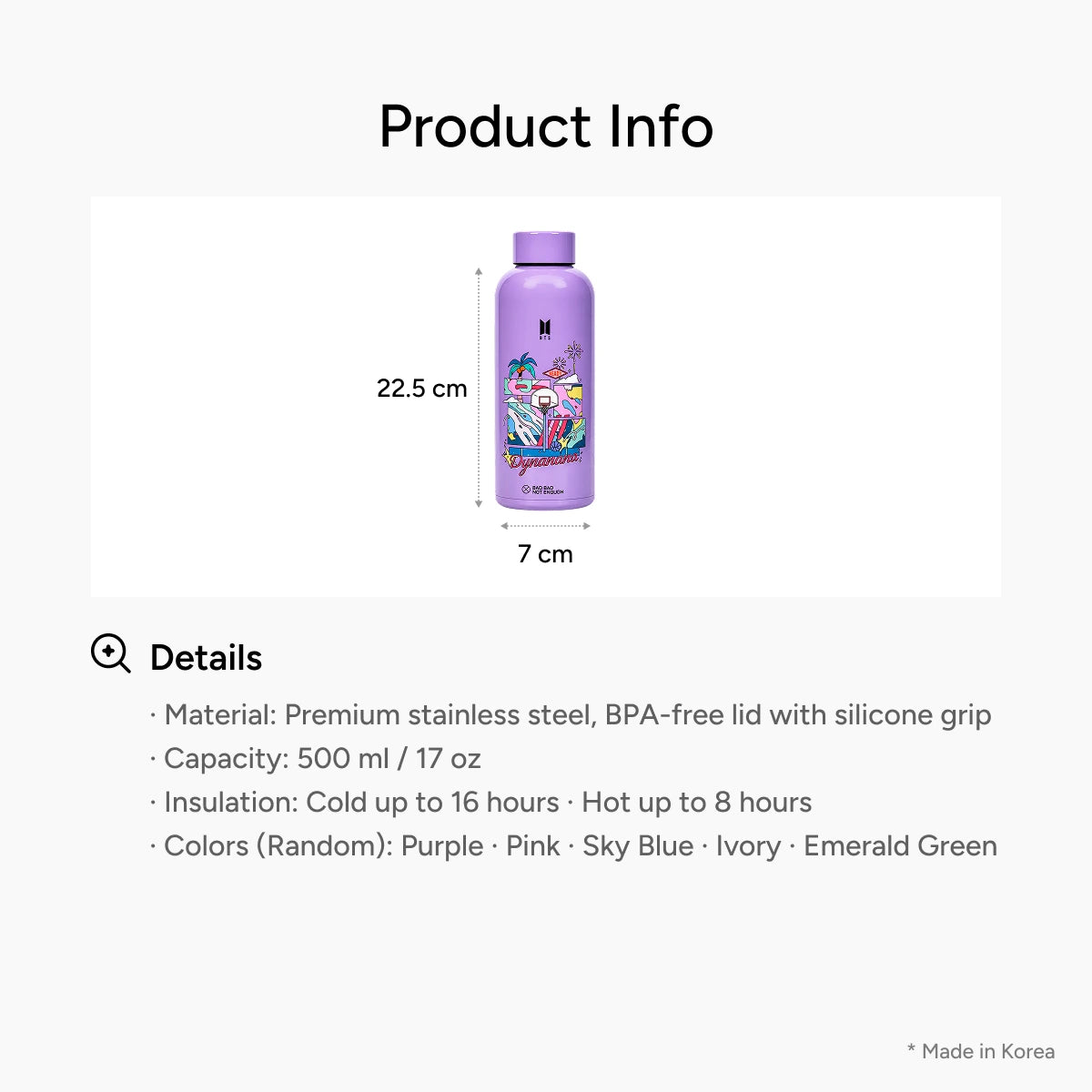 BBNE BTS Dynamite Water Tumbler (Random Color)
