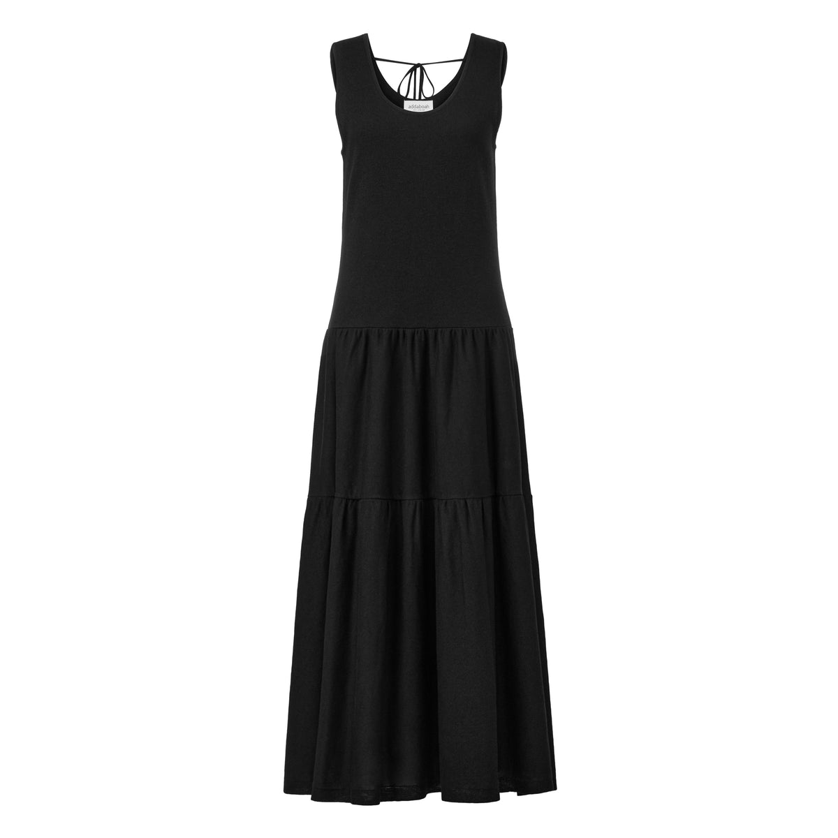 Addaboah Linen Blended Tiered Long Dress