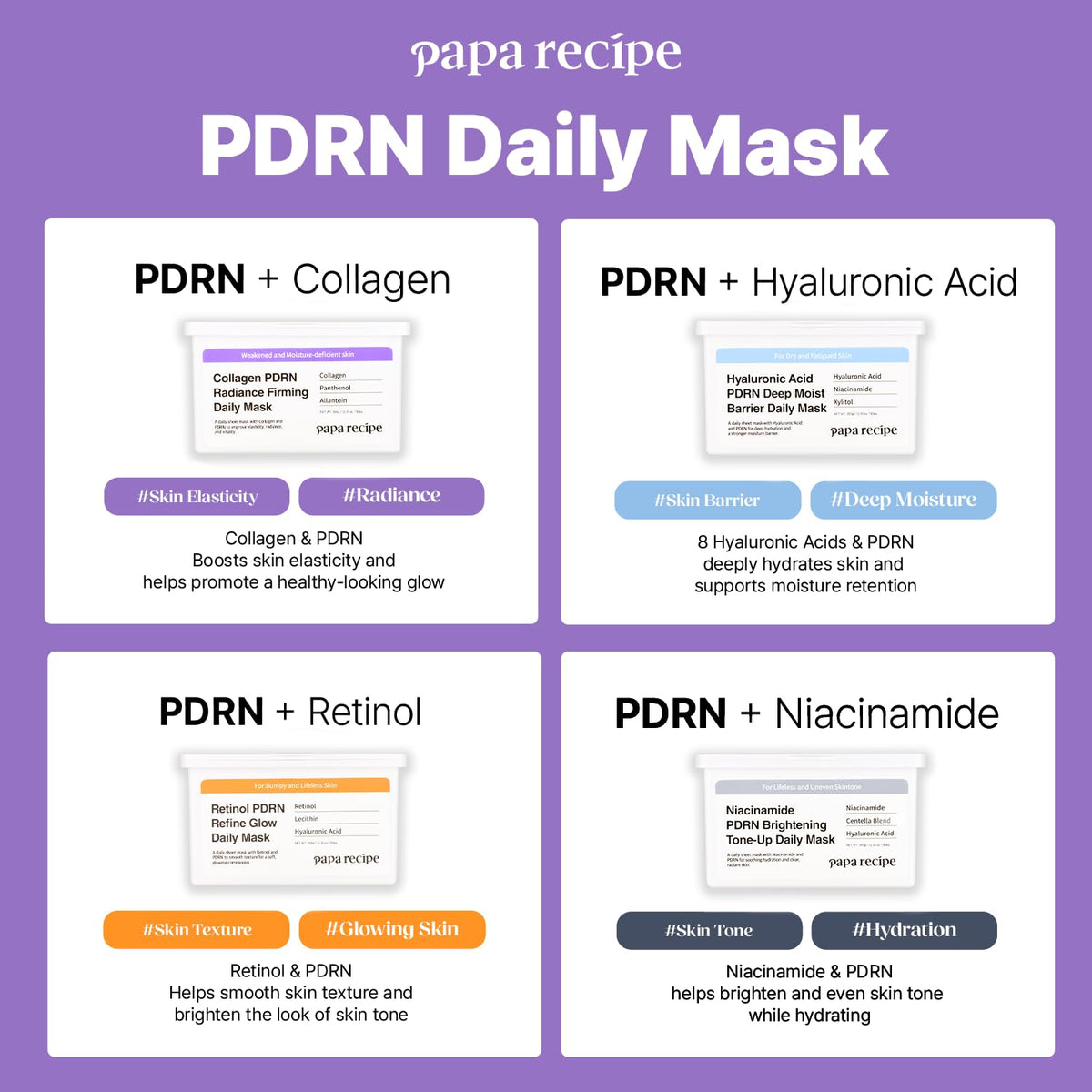 Papa Recipe Collagen PDRN Radiance Firming Daily Mask 30 Sheets