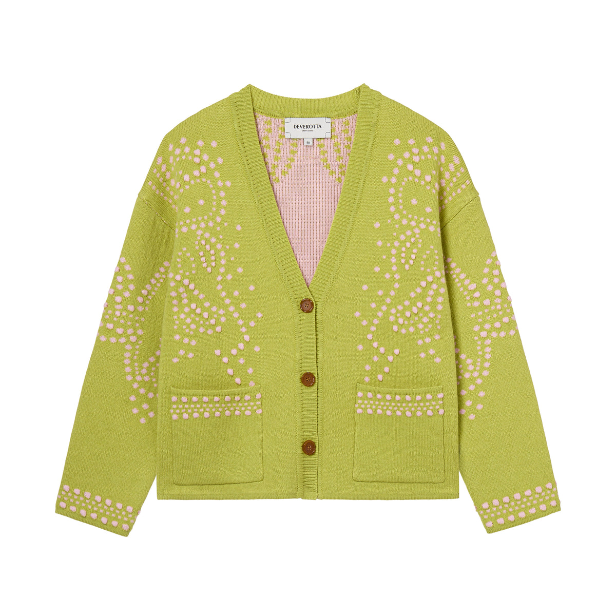 Deverotta Dodo Silk Cashmere Applique knit Jacket