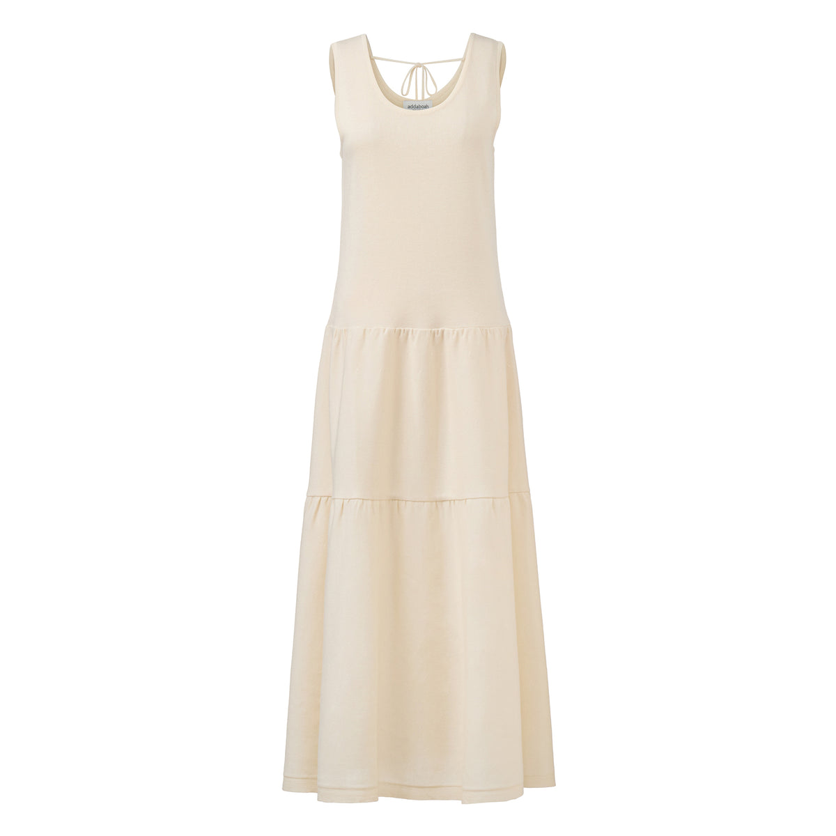 Addaboah Linen Blended Tiered Long Dress