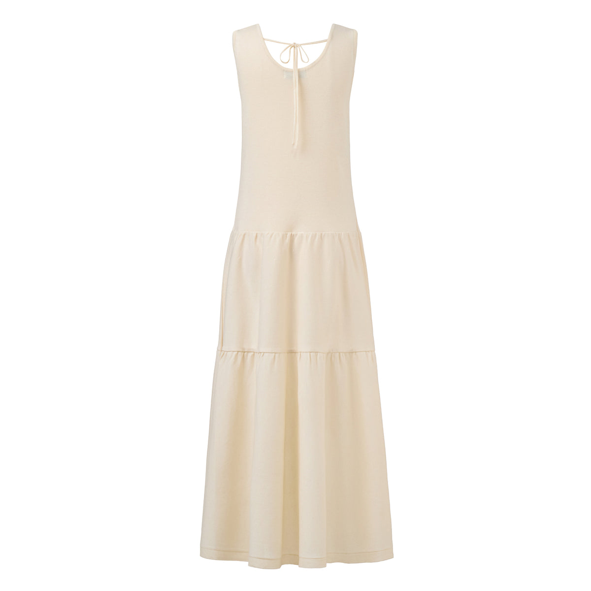 Addaboah Linen Blended Tiered Long Dress