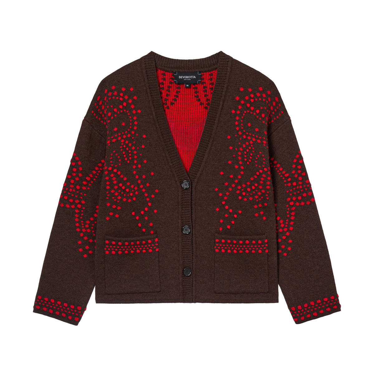 Deverotta Dodo Silk Cashmere Applique knit Jacket