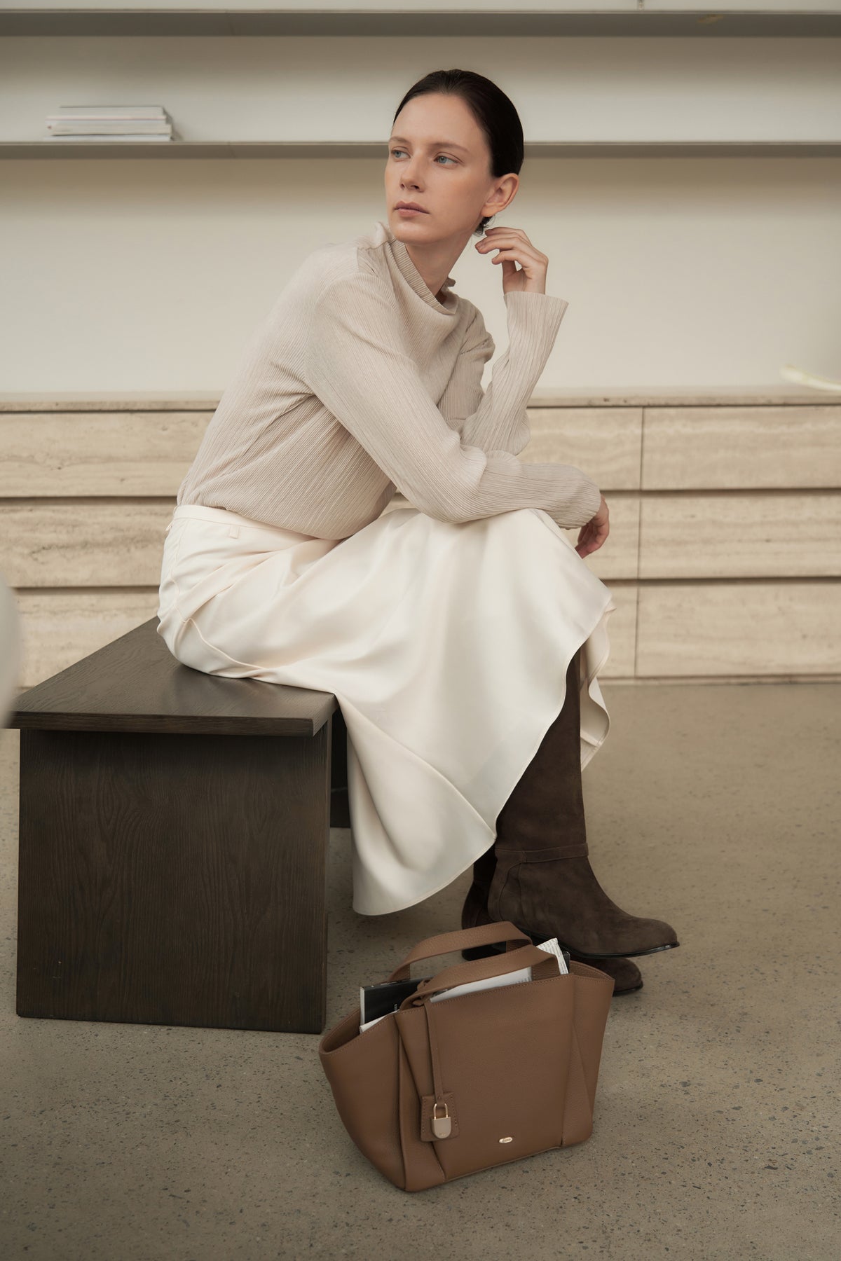UMER_MRRV) TR Claire Bag Marron Camel