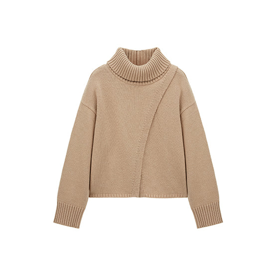 Celebshop Edition Slanted Slit Turtle neck Knit