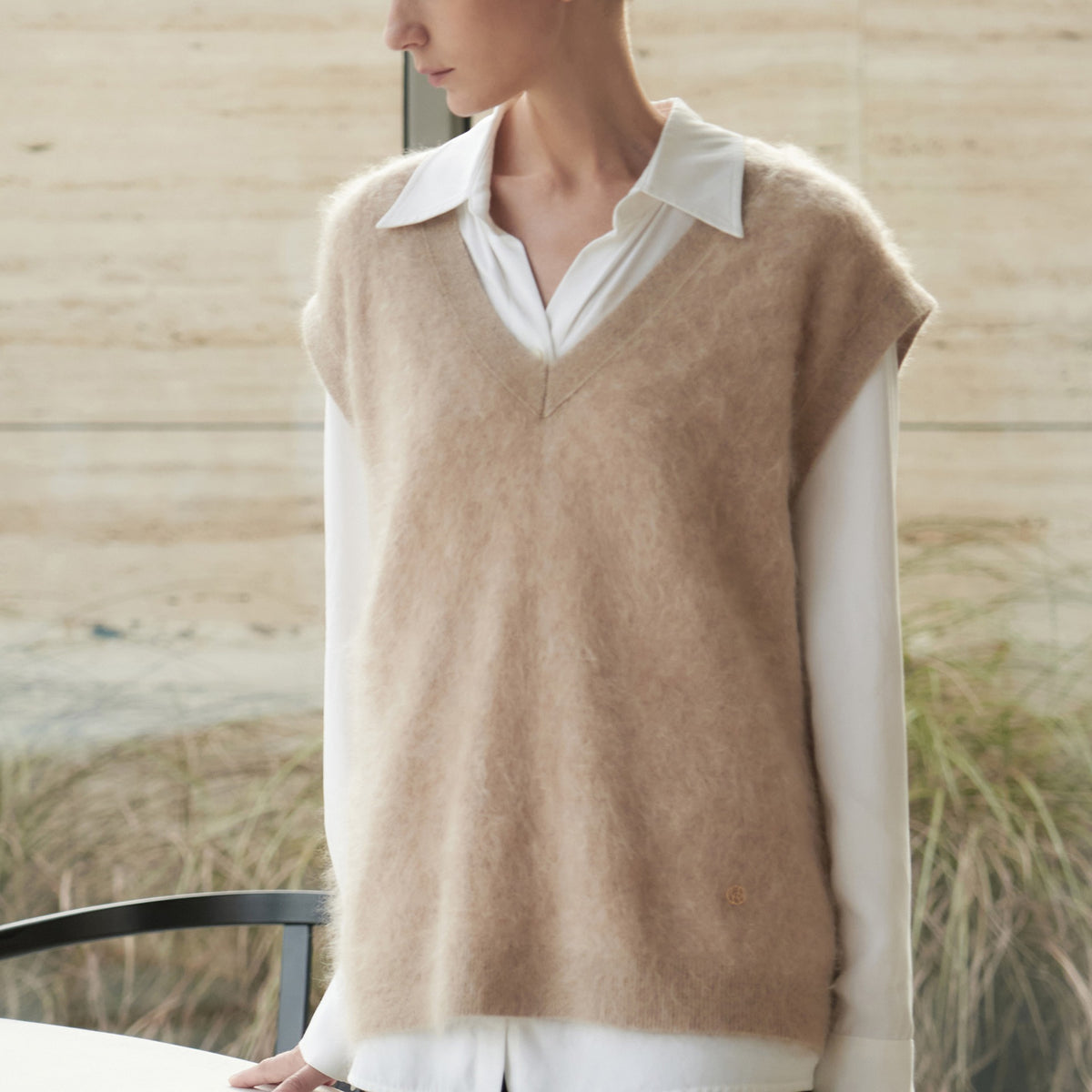 UMER_Ether Cashmere Vest Beige