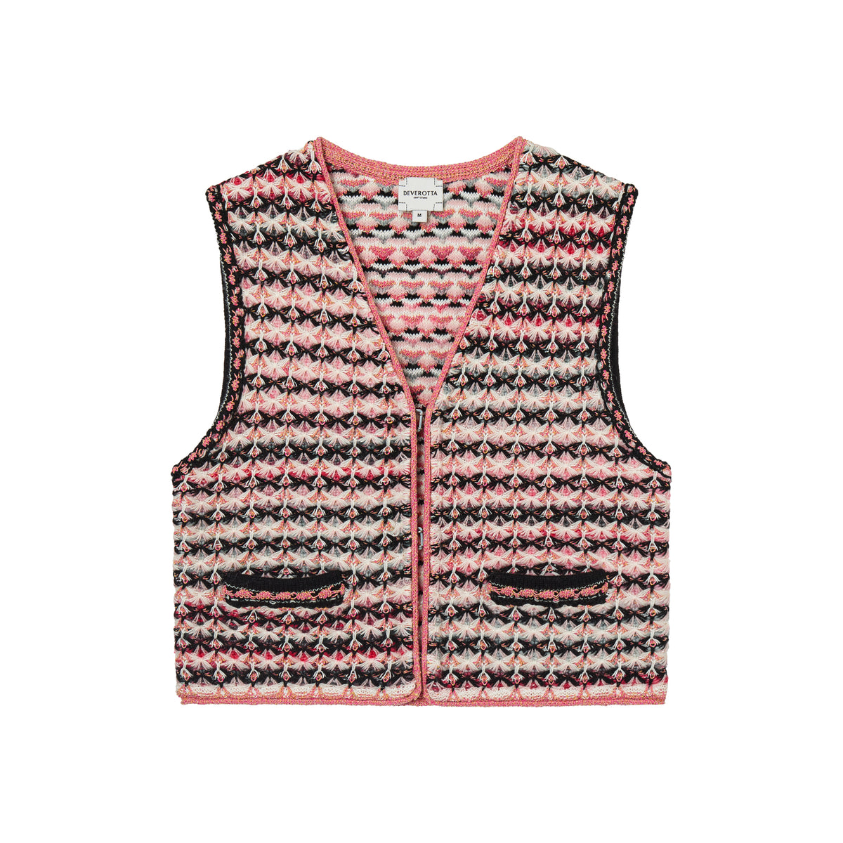 Deverotta Craft Artisan Knit Vest Pink Orange
