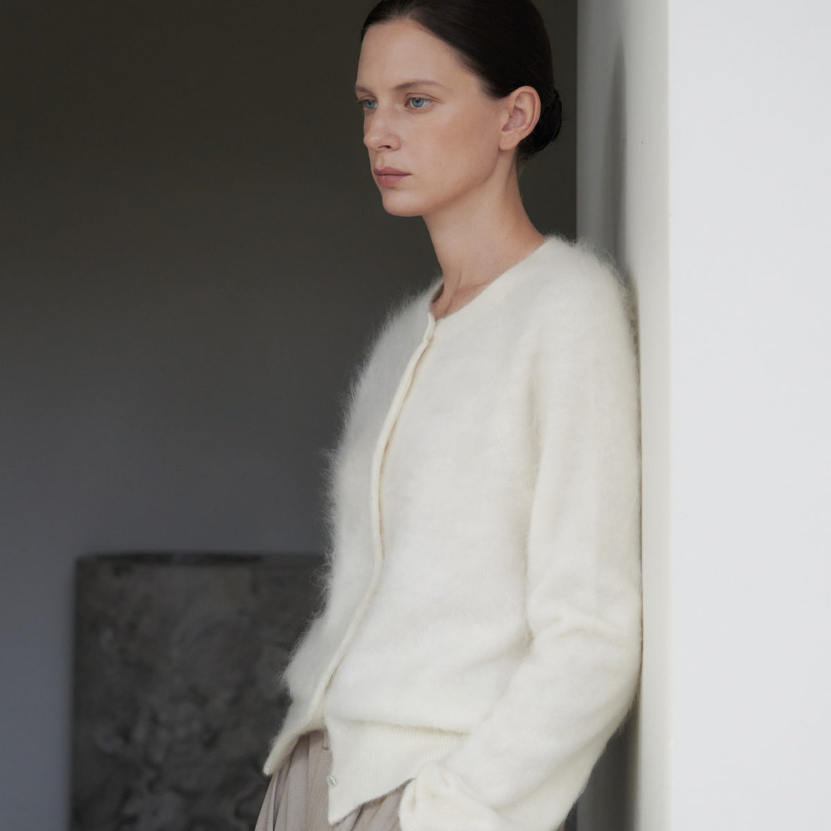 UMER_Ether Cashmere Cardigan Crème