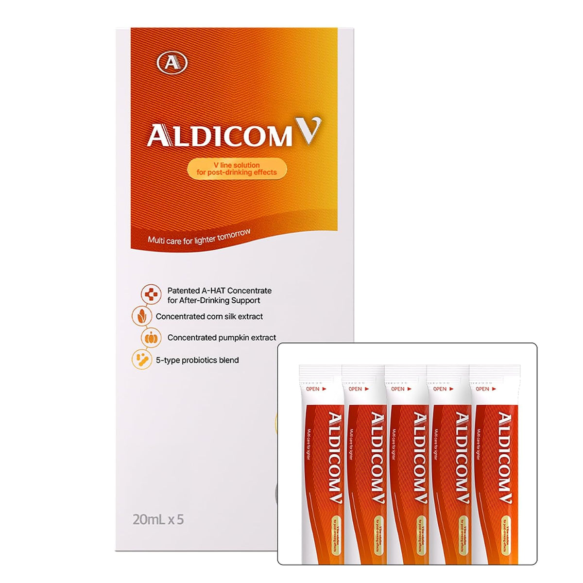 ALDICOM V 酒後舒緩飲 5 包 100ml（20ml x 5 包）