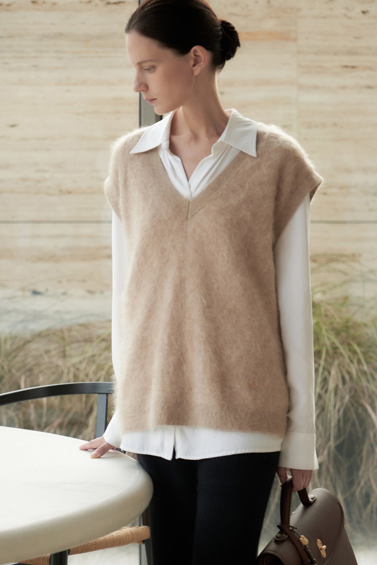 UMER_Ether Cashmere Vest Beige
