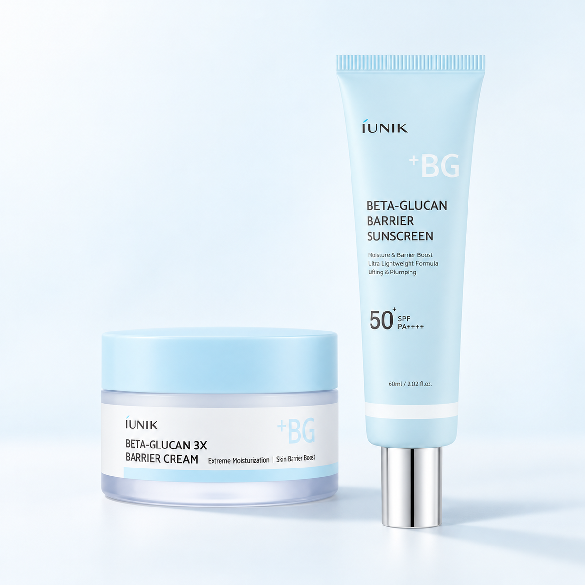 iUNIK Beta Glucan Barrier Day Duo (Beta Glucan 3X Barrier Cream+Beta Glucan Barrier Sunscreen)