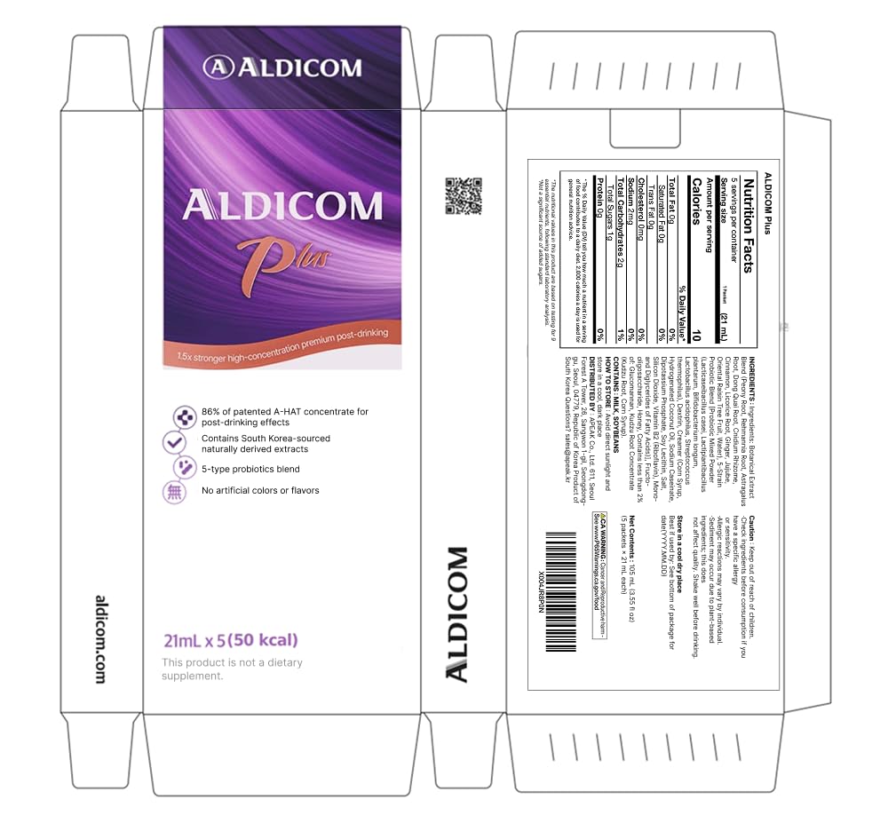 ALDICOM Plus Hangover Relief, 5 Sachets 105ml (21ml x 5ea)