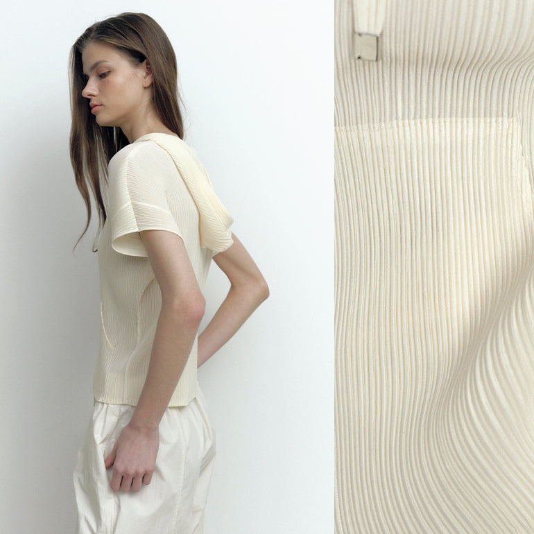 Celebshop Edition Pleats Hood String Blouse
