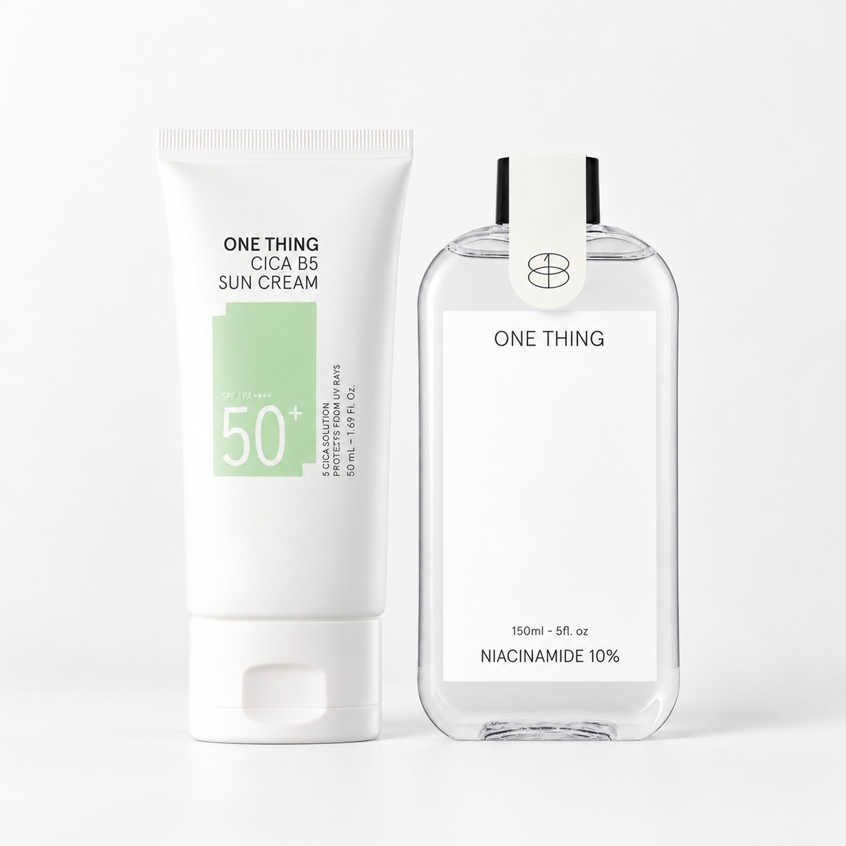 ONE THING 菸鹼醯胺亮白雙件套組（菸鹼醯胺 10% 150ml + 積雪草 B5 防曬乳 50ml）