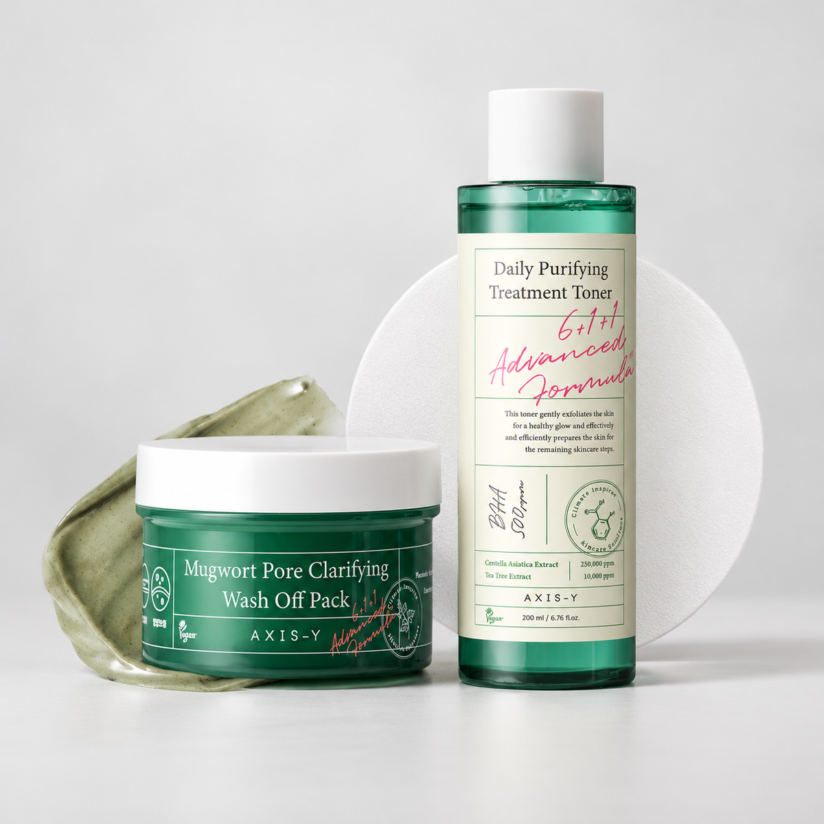 AXIS-Y Mugwort Pore Reset Duo (Mugwort Pore Clarifying Wash Off Pack+ Daily Purifying Treatment Toner)