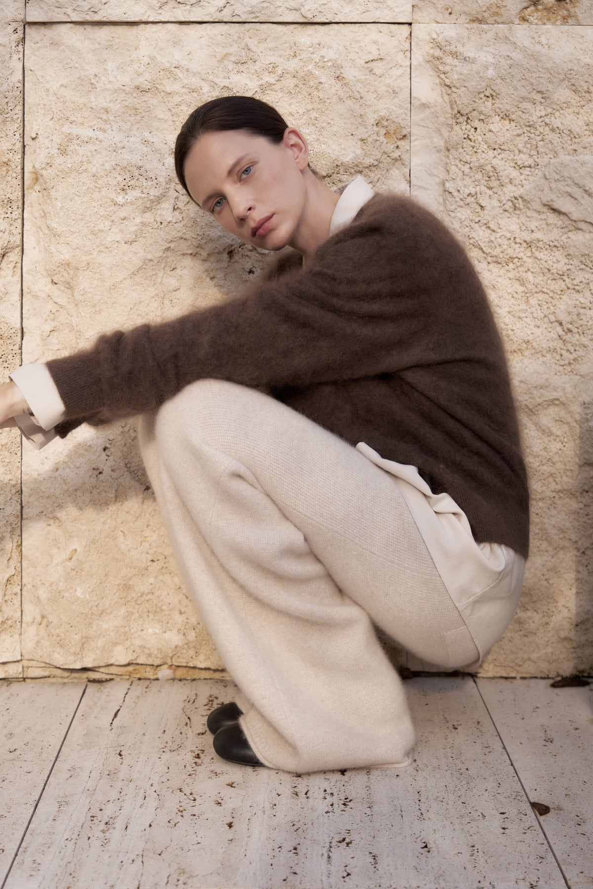 UMER_Ether Cashmere Cardigan Marron Brown