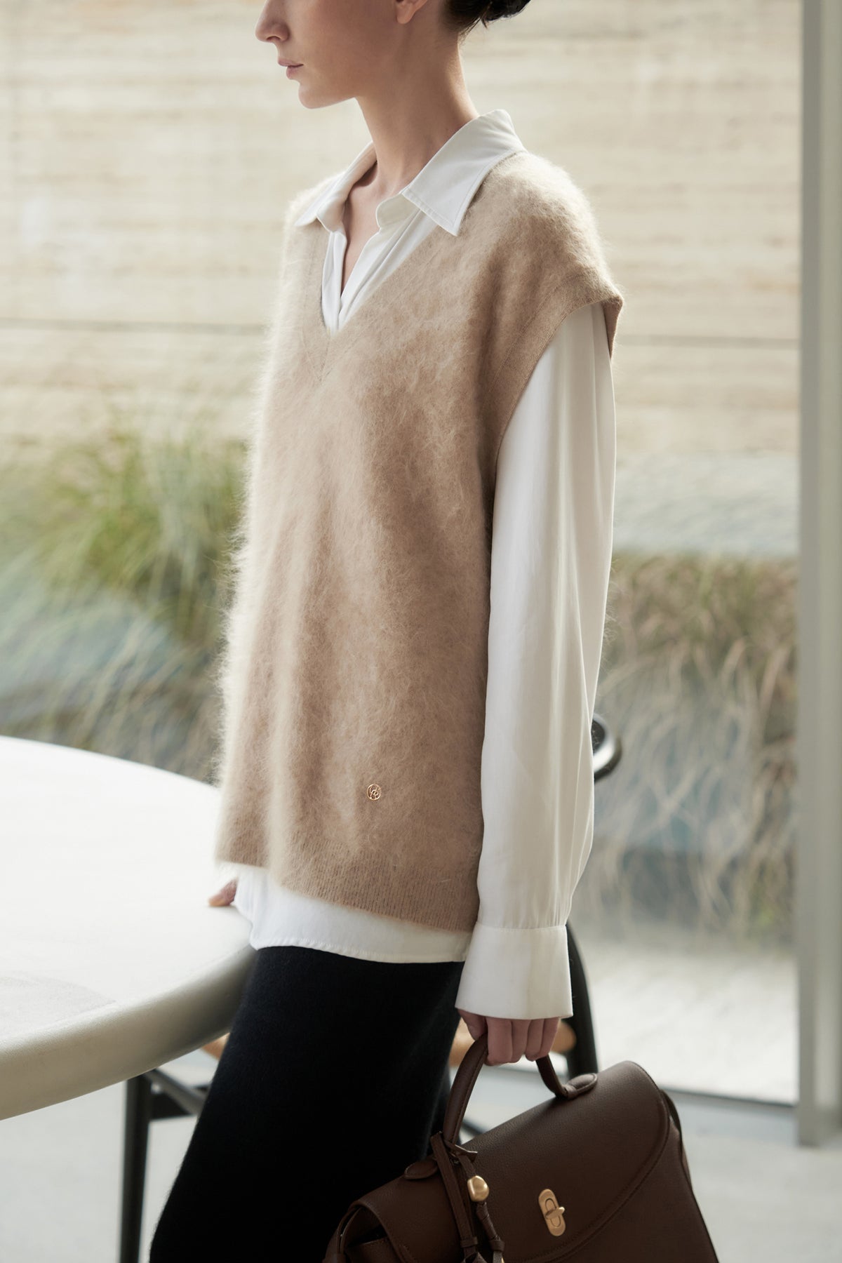 UMER_Ether Cashmere Vest Beige