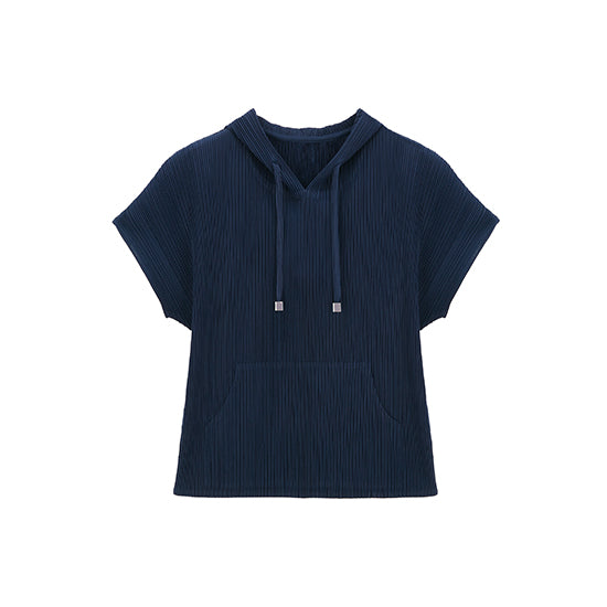 Celebshop Edition Pleats Hood String Blouse