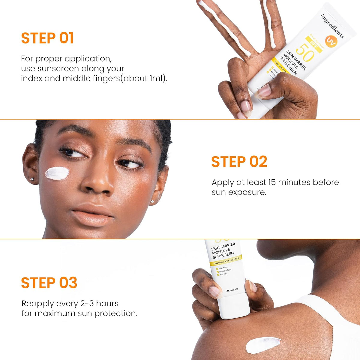 ongredients Skin Barrier Moisture Sun Cream 50ml SPF 50