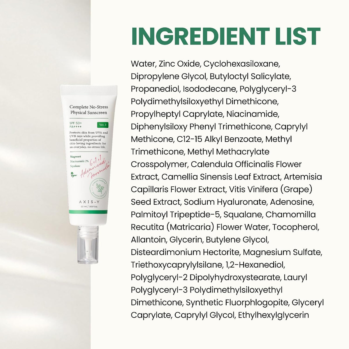 AXIS-Y Complete No-Stress Physical Sunscreen V.3 50 ml