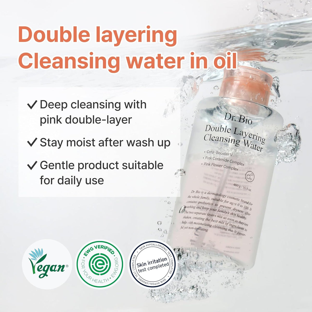 Dr.Bio Double Layering Cleansing Water 480 g