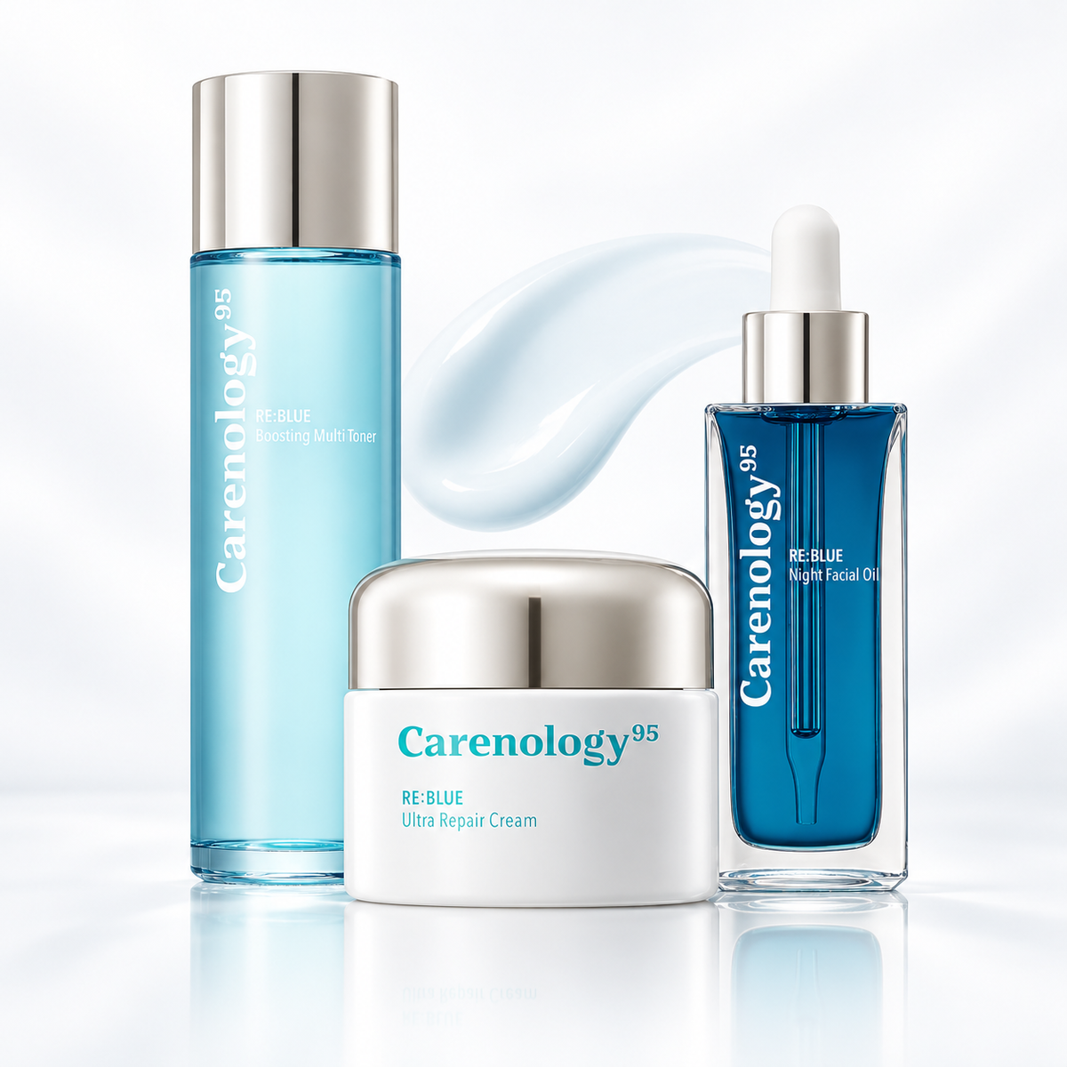 Carenology95 RE:BLUE Barrier Recovery Trio (RE:BLUE Boosting Multi Toner 150 ml+RE:BLUE Ultra Repair Cream 50 ml+RE:BLUE Night Facial Oil 50 ml)