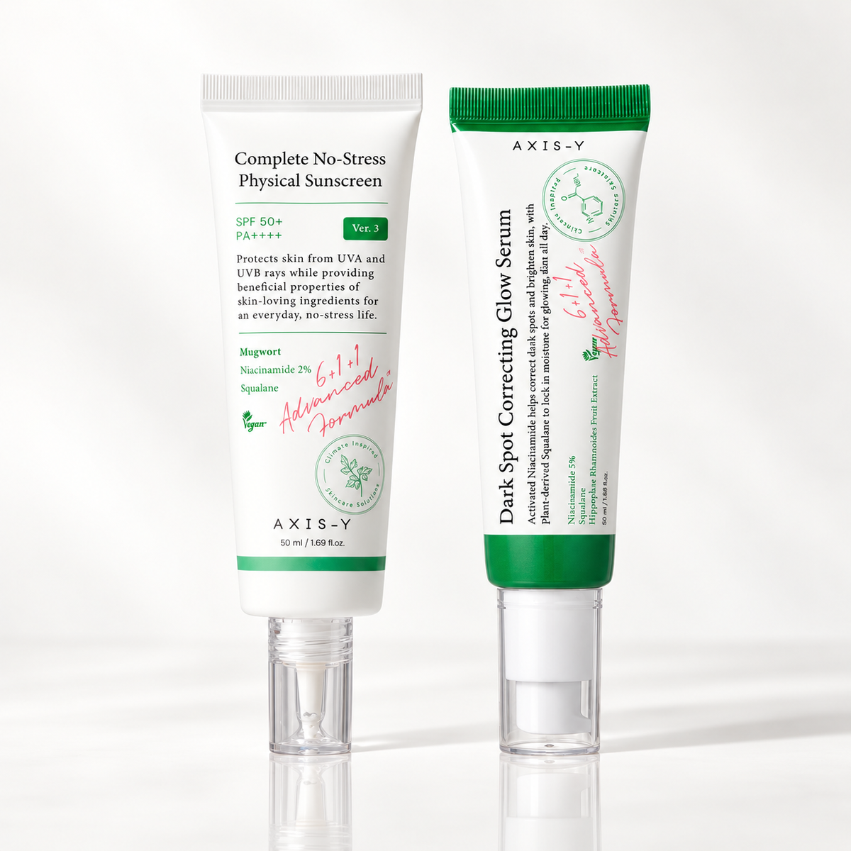 AXIS-Y Daily Skin Shield Duo (Dark Spot Correcting Glow Serum 50 ml+Complete No-Stress Physical Sunscreen V.3 50 ml)