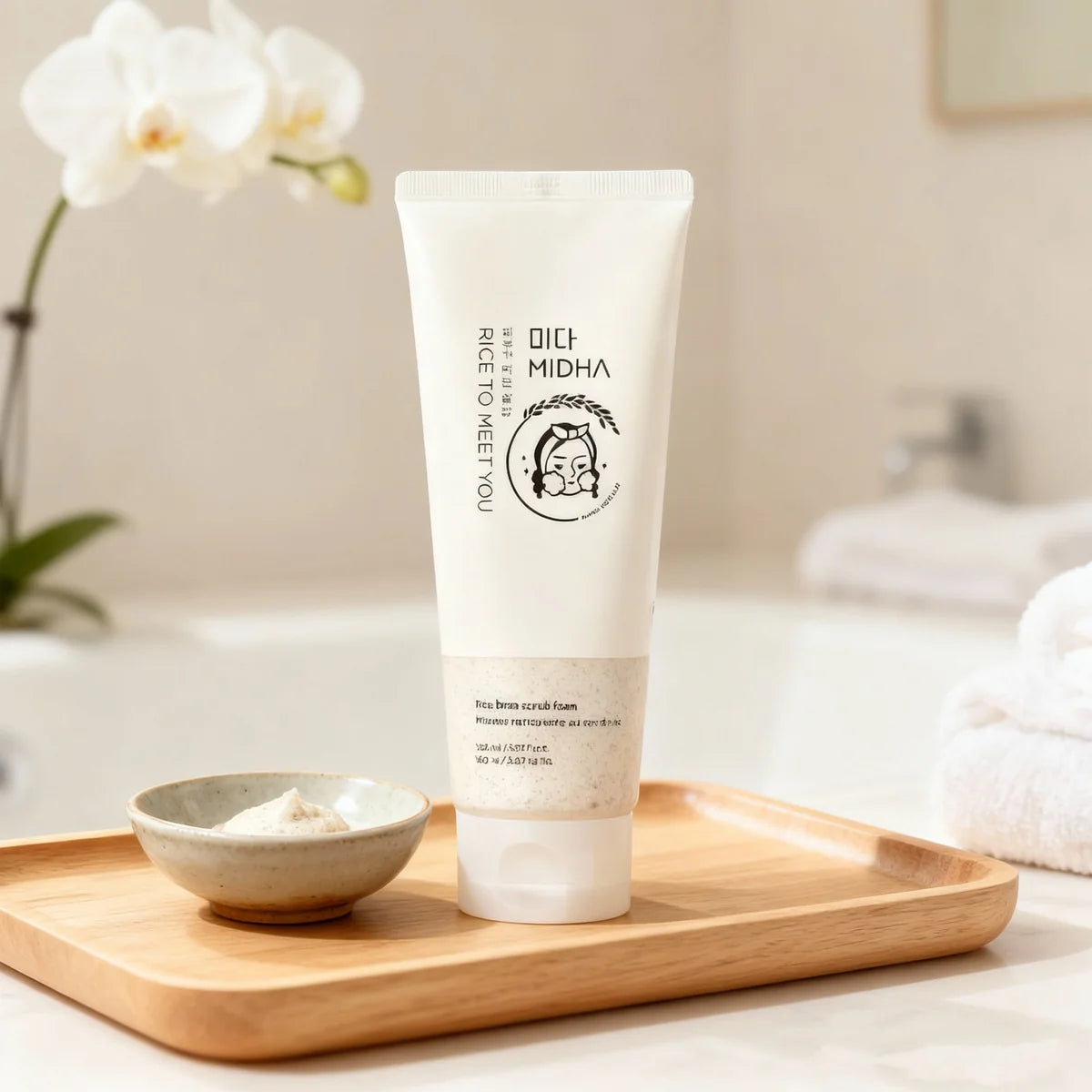 MIDHA Rice Bran Scrub Foam SET (150ml + 70ml)