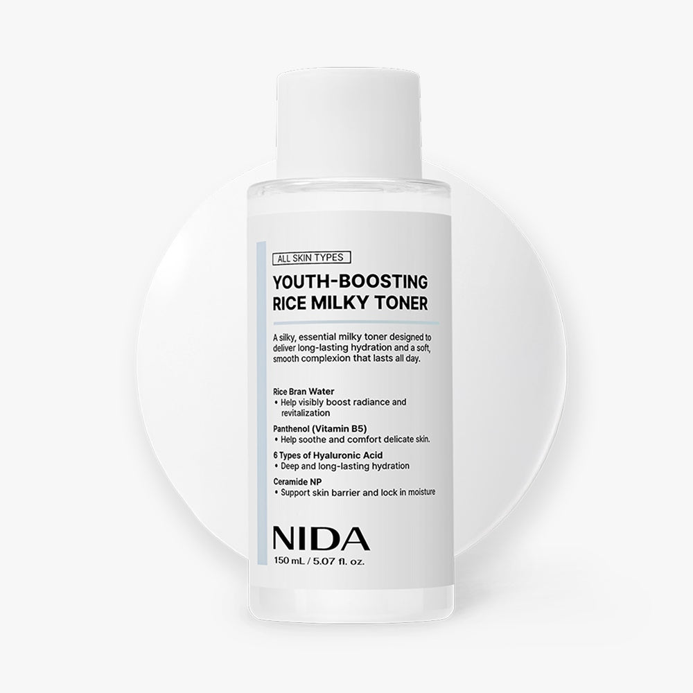 NIDA 米萃精華乳補水雙件套組（Youth-Boosting 米萃精華乳化妝水 + Youthful Formula 極潤保濕乳霜）